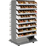 Global Industrial Mobile Double Sided Bin Rack - 112 Corrugated White Bins No Print