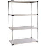 Nexel® 4 Shelf Stainless Steel Solid Shelving Unit Starter 36W X 18D X 86H