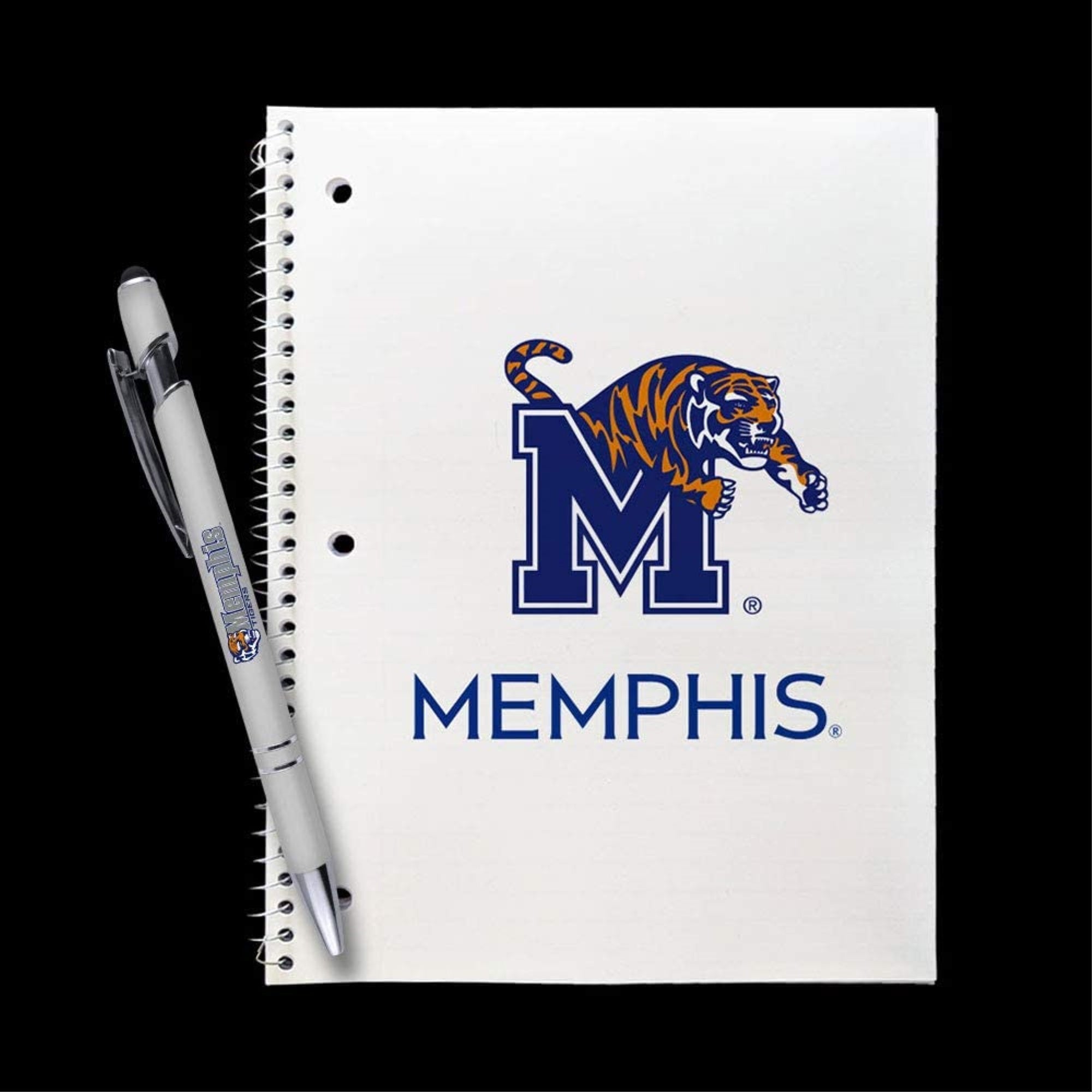 Memphis Tigers Gift Set - Spiral Notebook And Comfort Feel Metal Pen (2369)