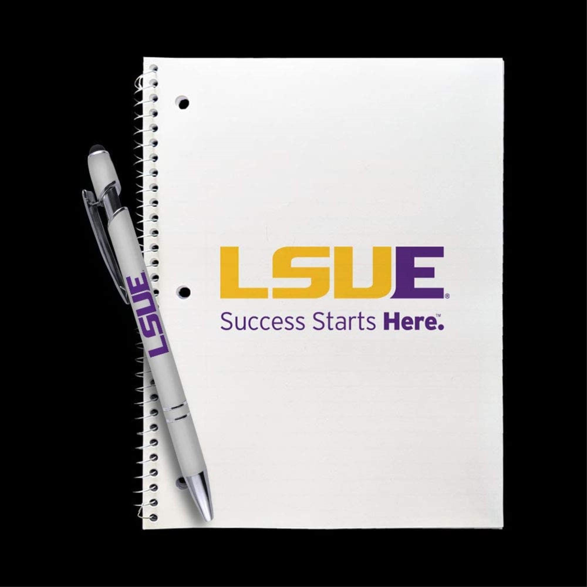 Lsu Eunice Bengals Gift Set - Spiral Notebook And Comfort Feel Metal Pen (2380)