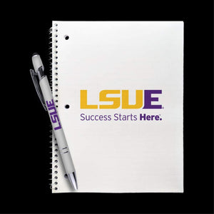 Lsu Eunice Bengals Gift Set - Spiral Notebook And Comfort Feel Metal Pen (2380)