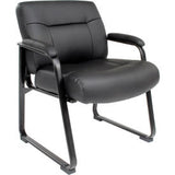 Interion® Big And Tall Waiting Room Chair - Bonded Leather - High Back - Black