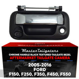 Ford F150 F250 F350 F450 F550 (2005-2016) Black/Chrome Replacement Tailgate Handle with Backup Camera