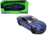 2015 Ford Mustang GT 5.0 Blue Metallic NEX Models Series 1/24 Diecast Model Car by Welly