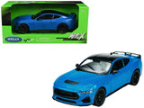 2024 Ford Mustang GT 5.0 Blue with Black Top NEX Models Series 1/25 Diecast Model Car by Welly