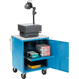 Global Industrial Audio Visual Cart W/ Lockable Cabinet 500 Lb. Capacity Blue