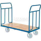 Global Industrial™ Wood Deck Platform Truck 8 Pneumatic Wheels 1200 Lb. Capacity