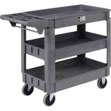 Global Industrial Utility Cart W/3 Shelves & 5 Casters 500 Lb. Capacity 40L X 17W X 33H