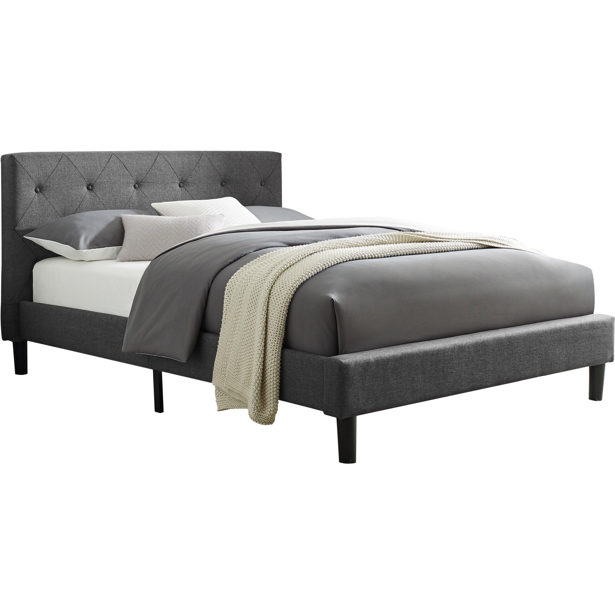 Monticello Platform Bed, Queen, Gray