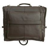 Dark Brown Leather Three-Suit Garment Bag - Dark Brown