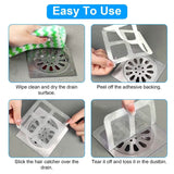 25-Pack: 3.94 x 3.94" Disposable Floor Drain Sticker Hair Catcher