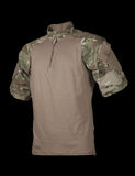 1/4 Zip Combat Shirt, Short Sleeve, Multi-Cam , Mens, Poly Cotton, Xlr