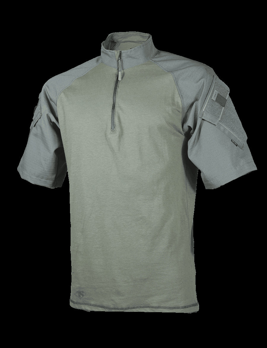 1/4 Zip Combat Shirt, Short Sleeve, Odg, Mens, Poly Cotton, Lr