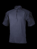 1/4 Zip Combat Shirt, Short Sleeve, Navy , Mens, Poly Cotton, Lr
