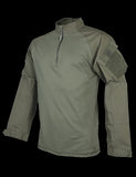 1/4 Zip Combat Shirt, Long Sleeve, Ranger Green, Men, Poly Cotton, Xsr