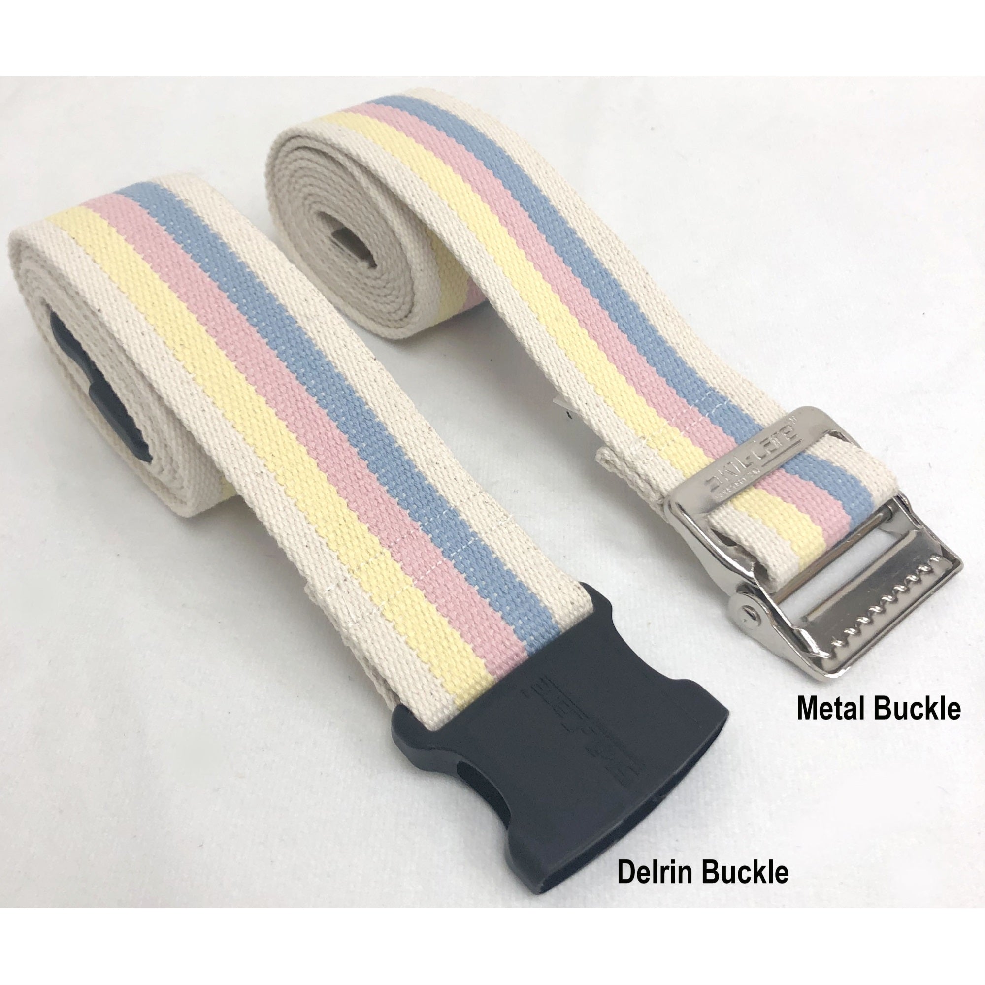 Cotton Gait Belt, Heavy-Duty Webbing, Delrin Buckle - Pinstripe