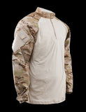 1/4 Zip Combat Shirt, Long Sleeve, Multi-Cam Arid, Mens, 50/50 Nyco , 2Xll