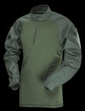 1/4 Zip Combat Shirt, Long Sleeve, Odg, Mens, 50/50 Nyco, Xll