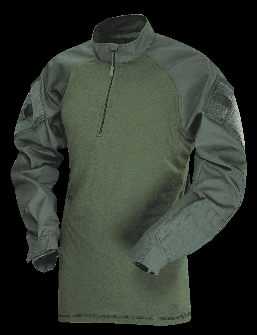 1/4 Zip Combat Shirt, Long Sleeve, Odg, Mens, 50/50 Nyco, Xsr