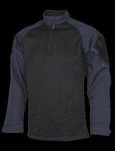 1/4 Zip Winter Combat Shirt, Long Sleeve, Navy , Mens, Poly Cotton, 2Xlr