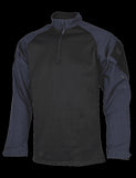 1/4 Zip Winter Combat Shirt, Long Sleeve, Navy , Mens, Poly Cotton, 2Xlr
