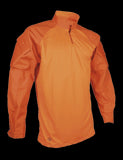1/4 Zip Combat Shirt, Long Sleeve, Hiviz Orange, Mens, Poly Body, 65/35 Poly Cotton Sleeves, Ll