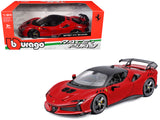 Ferrari SF90 XX Stradale Red with Black Top Race and Play Series 1/24 Diecast Model Car by Bburago