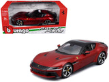 Ferrari 12Cilindri Red Metallic with Black Top Race + Play Series 1/24 Diecast Model Car by Bburago