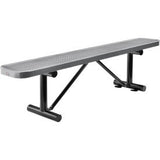 Global Industrial 6 Outdoor Steel Flat Bench Perforated Metal Gray