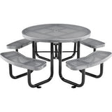 Global Industrial 46 Round Picnic Table Perforated Metal Gray