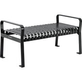 Global Industrial 4 Outdoor Bench Backless Vertical Steel Slat Black