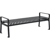 Global Industrial 6 Outdoor Bench Backless Vertical Steel Slat Black