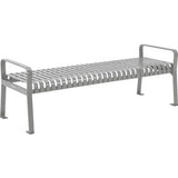 Global Industrial 6 Outdoor Bench Backless Vertical Steel Slat Gray