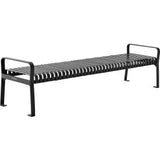 Global Industrial 8 Outdoor Bench Backless Vertical Steel Slat Black