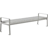 Global Industrial 8 Outdoor Bench Backless Vertical Steel Slat Gray