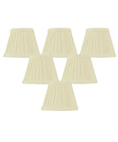 5"W x 4"H Set of 6 Crisp Linen Pleated Clip-on Candelabra Lampshade