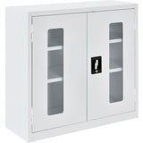Global Industrial Clear View Wall Storage Cabinet 30W X 12D X 30H Assembled Off White