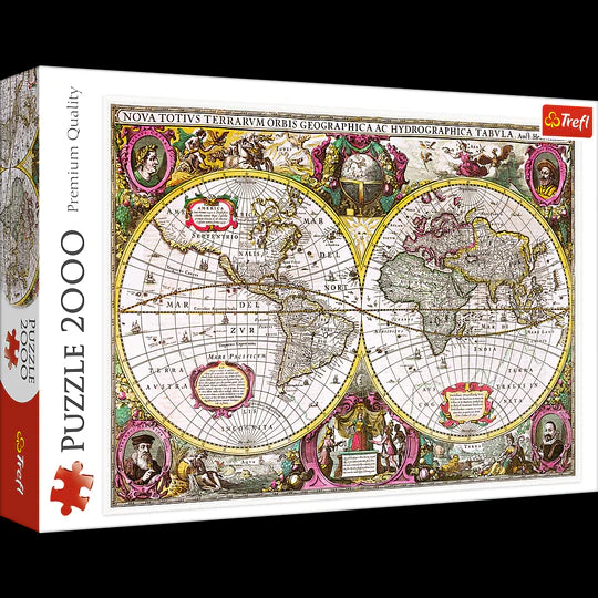 Trefl 2000 Piece Jigsaw Puzzle, A New Land And Water Map Of The Entire Earth, 1630