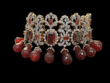BR504 Arzoo garnet choker set  ( READY TO SHIP )