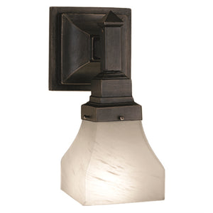 5W Bungalow White Alabaster Swirl Wall Sconce