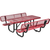Global Industrial 6 Rectangular Picnic Table W/ Backrests Expanded Metal Red