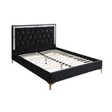 Eastern King Bed, Black Fabric