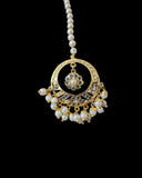 DNS202 sapphire pearl jadau necklace set with tika ( SHIPS IN 3 WEEKS )