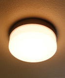 Flux 11"W 1-Light LED Flush Mount Light Fixture Satin Silver Finish by Maxim