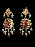 DLN121 Moissanite with Ruby emerald sapphire long set with earrings ( READY TO SHIP )