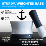Mortar and Pestle Set - Small EZ-Grip Silicone & Porcelain Mortar With Non-Slip Scratch Proof Silicone Base - herb or spice grinder, pill crusher