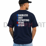 Political Humor Short-Sleeve Graphic T-Shirt - Daily Casual Cotton Menswear Tee