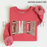 Preppy Game Day Touchdown Football Sweatshirt - Leopard Checkered Gingham Football Mom Soft Cotton Unisex Pullover
