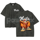 Anime Vintage 90s Graphic T-Shirt – Retro Men's Washed Tee, Distressed Faded Streetwear Classic Japanese Animation Cotton Top