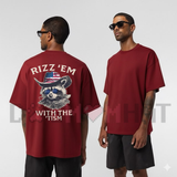 Patriotic Rizz ’Em With The ’Tism T-Shirt - Cool Raccoon Sunglasses & Cowboy Hat Graphic Tee